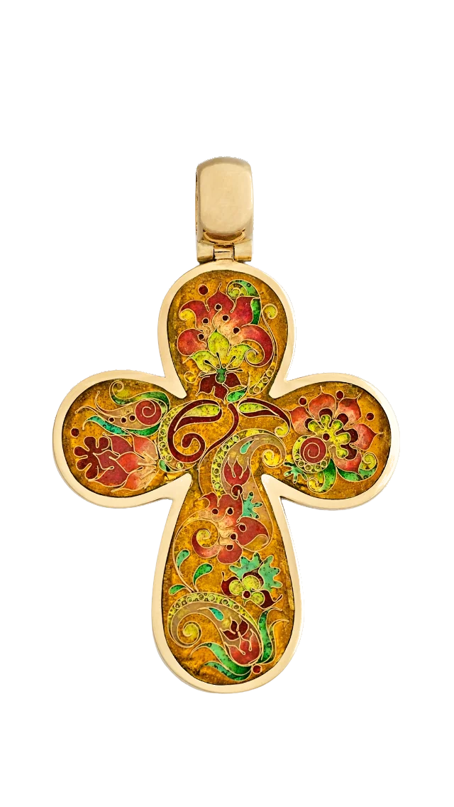 Amber Floral Cross