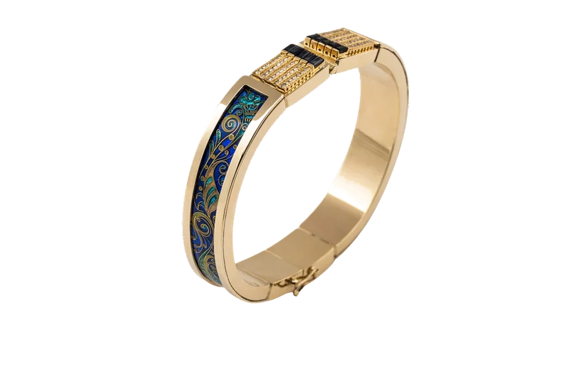 Cobalt Enamel Bangle