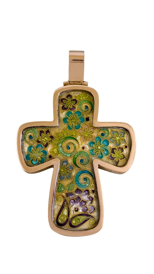 Green Floral Cross