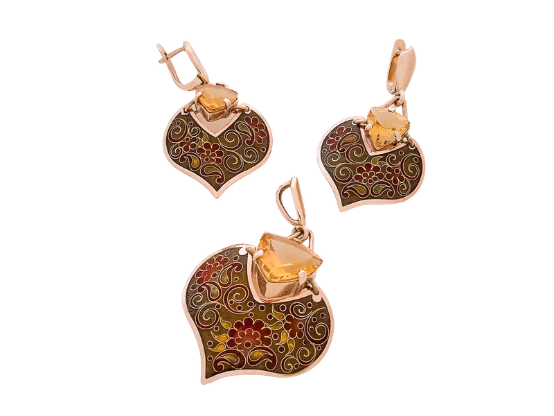 Heart Earrings and Pendant Set