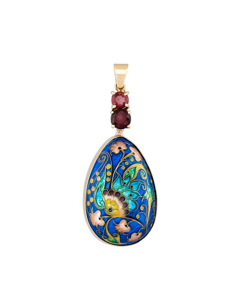 Teardrop Pendant with Garnet