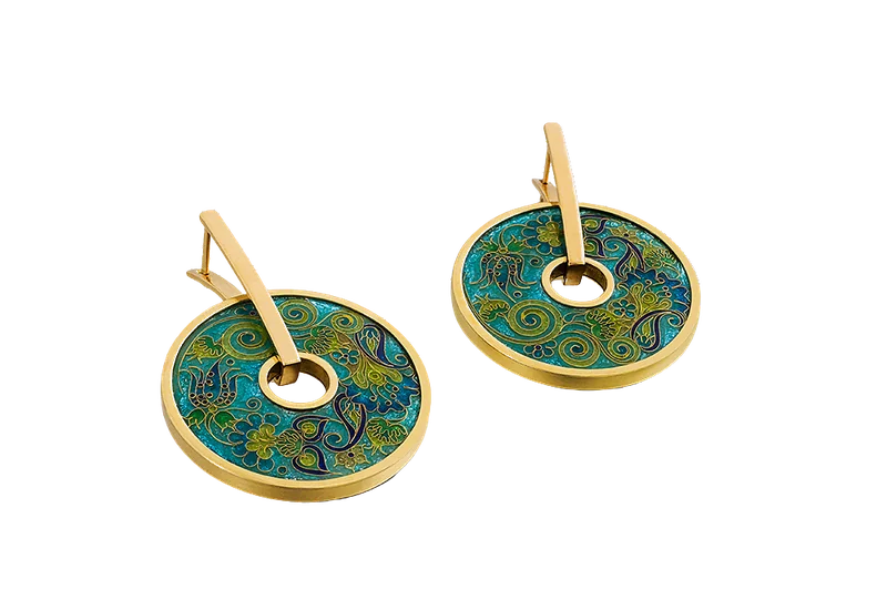 Turquoise Disc Earrings